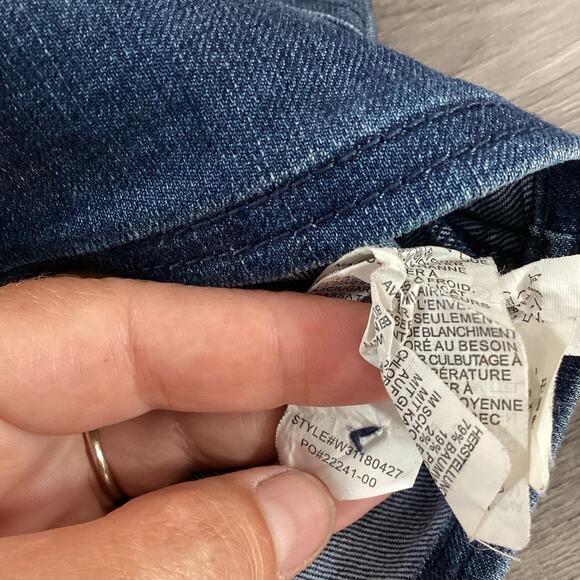 prAna Mini Skirt Organic Cotton Denim Front Button Size 2 Stretch Casual - Picture 10 of 13